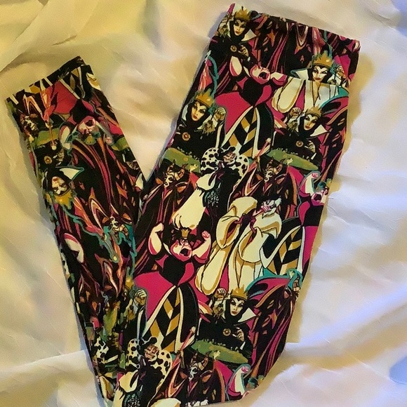 Rare Disney villains lularoe leggings cruella malificent queen hearts Halloween - Picture 1 of 6